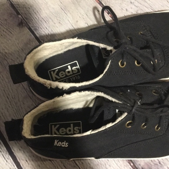 Keds mid tops black lace up sneakers Sz 6.5 - Picture 4 of 8